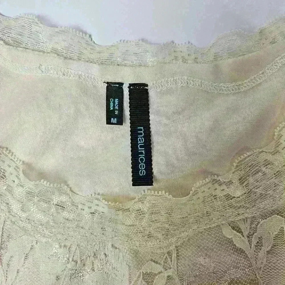 Maurices Lace Stretch Lined Medium Top Cream - Picture 2 of 5